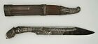 Dagger Knife "Piha Kaetta" Silver and Sheath Silver Antique Sri Lanka Ceylon