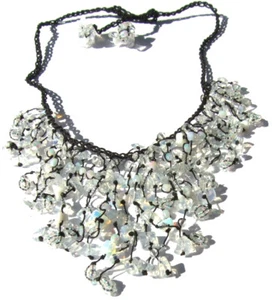 Kette 120x Mondstein Kaskaden geknotet transparent adularisierend MermaidCollect - Picture 1 of 5