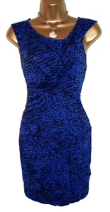 Lipsy Bodycon Dress 8 Blue Animal Leopard Print Party Sexy Summer Stretchy Jers - Picture 1 of 18