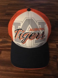 AUBURN UNIVERSITY Tigers White/ Orange/ Navy Mesh Snapback Trucker Hat Cap (L2) - Picture 1 of 9