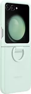 Véritable Samsung Galaxy Z Flip5 Silicone Étui avec Anneau - Mint (Vert) - Neuf - Photo 1 sur 5