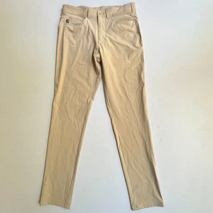 Mizzen + Main Helmsman Slim Pants Mens 30x32 Beige Performance Chino Stretch - Picture 1 of 7
