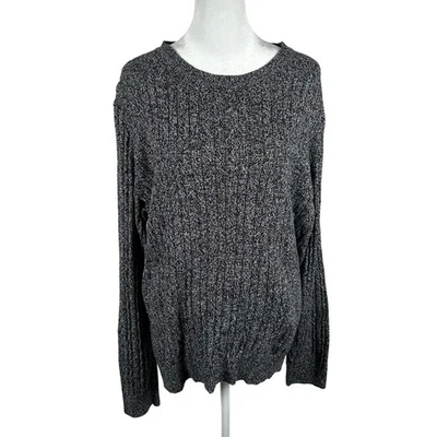 Suéter Kim Rogers Negro Blanco Talla XXL 2XL Y2K Tejido con Cable Algodón Informal Plus Foto 1 de 4