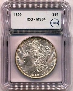 1899 P Philadelphia ICG Morgan Silver Dollar MS 64 - Picture 1 of 2
