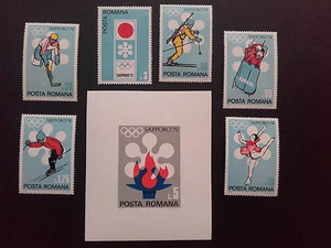 1971 - Rumänien - Sport - Olympische Winterspiele - Sapporo, Mi.2984-2989 + Bk.91 postfrisch - Bild 1 von 1