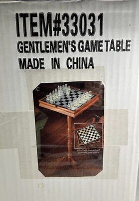 Brand New Gentlemen’s Glass Chess Set Game Table with Felted Compartment - Image 1 of 4