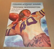 1947 PUGET SOUND vs WESTERN WASHINGTON COLLEGE FOOTBALL PROGRAM LOGGERS VIKINGS