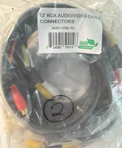 RCA Audio/Video Cable and Connectors, AUD-1700-12, 12' - Picture 1 of 1