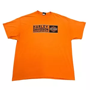 Vintage Harley Davidson T-Shirt Orange Mens 2XL Dover Ohio Short Sleeve - Picture 1 of 14