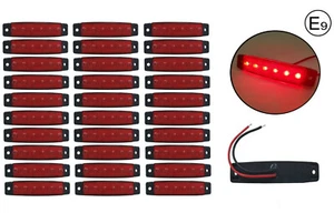 30x6 LED 24V Seitenmarkierungsleuchten LKW Begrenzungsleuchten Rot E9 Prüf. - Bild 1 von 7