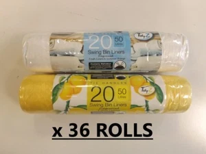 36 x 20 Swing Bin Liners Tie-Handles Waste Rubbish WHOLESALE JOB LOT OFFER - Imagen 1 de 1