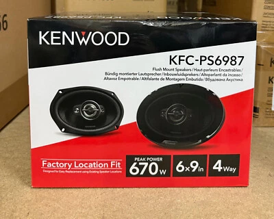 KENWOOD 6"x9" 6x9 1340W 4-way car rear deck oval shelf speakers, KFC-PS6987 PAIR - Image 1 of 4