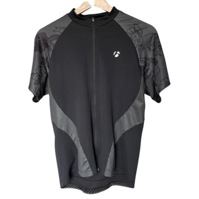 Bontrager m Cycling Jersey L Black Floral Short Sleeve Full Zip - Image 1 of 4