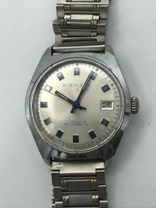 Armbanduhr KIENZLE LIFE 7 Jewels Antimagnetic-Datum-Handaufzug-Ø35mm-LÄUFT! Blau - Bild 1 von 4