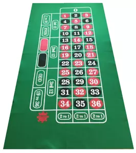 GIANT GREEN ROULETTE FELT BAIZE CLOTH LAYOUT LARGE PLAYING AREA - POKERCHIPSHOP - Picture 1 of 1