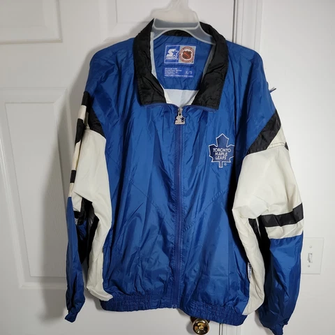 VINTAGE 90's STARTER TORONTO MAPLE LEAFS JACKET BLUE SIZE XL  FULL ZIP Cover