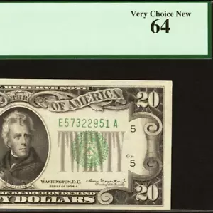 1934A $20 Federal Reserve Note PCGS 64 - Richmond District - Fr 2055-E - Picture 1 of 3