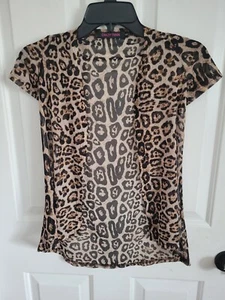 Crazy Train Girls Leopard Print Sheer Duster Size Small - Picture 1 of 4