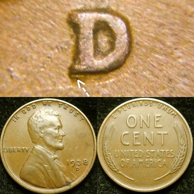 1938 D/D RPM-005 XF Lincoln Cent Wheat Penny - Image 1 of 4