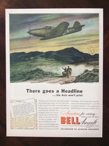 1943 vintage Original color ad Bell Aircraft Airacobras For Victory WWII - Picture 1 of 1