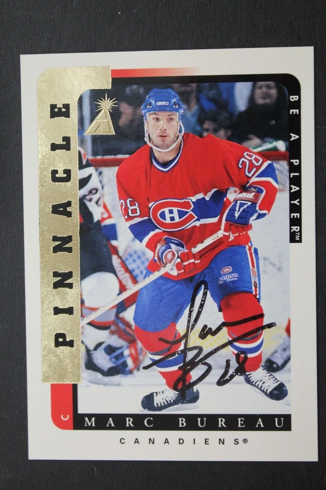 Marc Bureau Canadiens Autographed Signed 1997 Pinnacle #82 Hockey Card  - Image 1 of 3