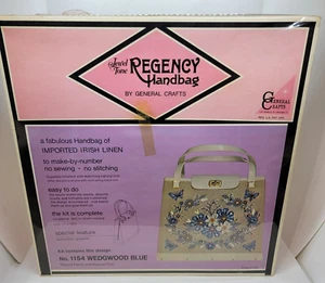 JEWEL TONE REGENCY #1154 HANDBAG, VINTAGE WITH HAND-APPLIED JEWELS, BLUE KIT 60s - Picture 1 of 6
