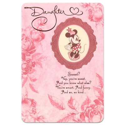 Disney VALENTINE'S DAY Card FOR DAUGHTER, Minnie Mouse by Hallmark + Envelope - Image 1 of 4