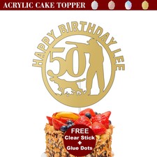 Topper per torta a specchio acrilico cacciatore personalizzato sparatutto uomo decorazione festa di compleanno