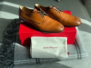 BRAND NEW Salvatore Ferragamo Fosco Derby Shoes Vicuna Calf 10.5 EE - Picture 1 of 2