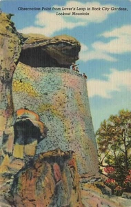 Postcard Lover's Leap Rock City Gardens Lookout Mountain Georgia GA - Picture 1 of 2
