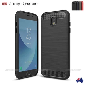 Black Slim Armor Shockproof TPU Case Heavy Duty Cover for Samsung Galaxy J7 Pro - Picture 1 of 9