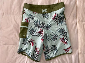 Art Class Boy's Hawaiian Swim Trunks Size 16 Blue Floral - Picture 1 of 7