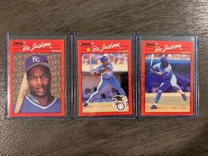 1990 Donruss Baseball BO Jackson ERROR Card Lot (3) - All Star, MVP