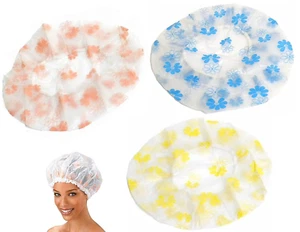 3 PCS Shower Caps Large Reusable Elastic 100% Waterproof Bathing Hair Shower - Picture 1 of 1
