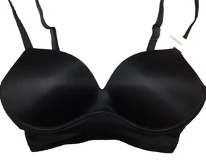 NUEVO CON ETIQUETAS DOBREVA Mujer Push Up Inalámbrico Acolchado Camiseta Sujetador Negro Talla 36D - Imagen 1 de 4