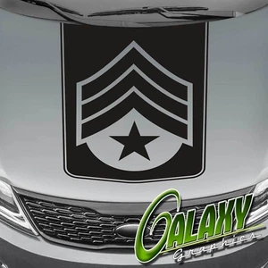 Sergeant Badge Truck Hood Decal Matte Black - Fits Ram F150 Silverado Tundra - Foto 1 di 6