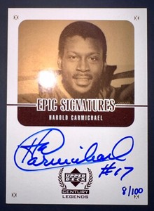 Harold Carmichael 1999 Upper Deck Century Legends Epic Signatures Gold Auto /100