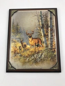 Tornabene Art Publishing Co. No. 257-13085F Buck, Doe, and Fawn Foil Print - Picture 1 of 6