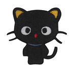 Insigne patch chat noir brodé à coudre pour vêtements 9,5 x 9,5 cm