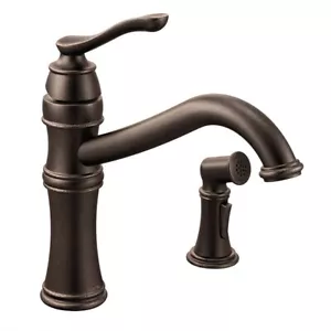 MOEN 72450RB BELFIELD OIL RUBBED BRONZE 1-HANDLE HIGH-ARC KITCHEN FAUCET B-NEW - Picture 1 of 5
