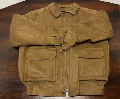 Chaqueta Roundtree & Yorke Exterior Cremallera Frontal Marrón Med RN 58909 NUEVA con Etiquetas Foto 1 de 4