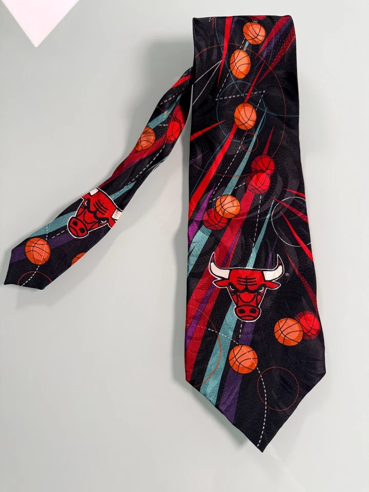 Corbata de baloncesto Win Lose or Tie talla estándar 100 % seda NBA Chicago Bulls Foto 1 de 4