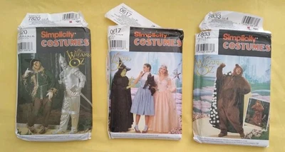 Wizard Oz Costume Patterns  Dorothy Glenda Witch Lion Tin  Man Scarecrow Uncut - Image 1 of 4