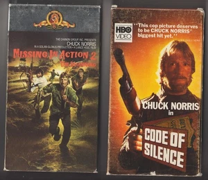 Missing In Action 1984 & Code of Silence 1994 Chuck Norris VHS Used - Picture 1 of 6
