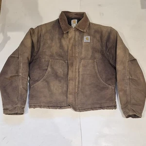 Chaqueta De Colección Carhartt Acolchada Aislada Cuello Detroit Desteñida Ropa de Trabajo XL - Imagen 1 de 8