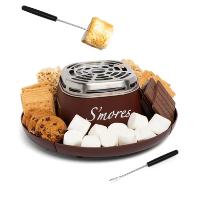 Nostalgia Indoor Electric S'mores Maker Tabletop 4-Tray Roasting Sticks Brown - Image 1 of 4