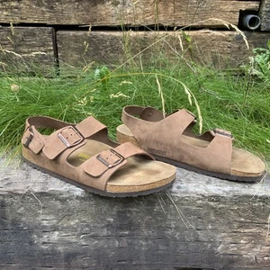 Birkenstock Milano Sandal Unisex EU 49 M 16 Synthetic Mocha Back Strap - Picture 1 of 9