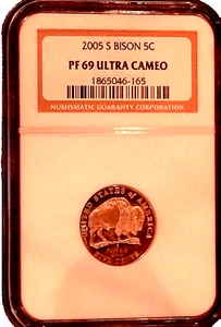 2005 -S BISON 5C PF 69 ULTRA CAMEO - Picture 1 of 2
