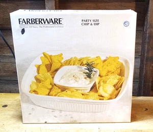 Seltene Farberware Keramik Party Größe Chip & Dip 13" - Bild 1 von 4