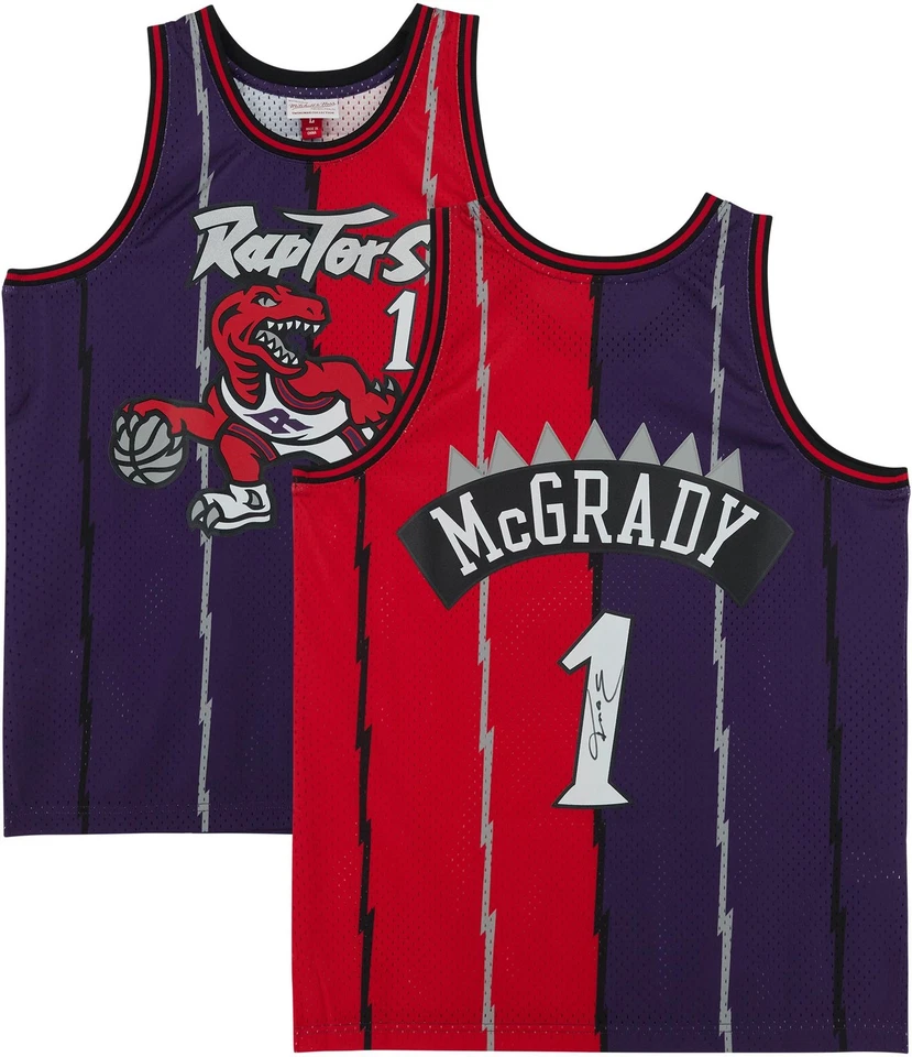 Camiseta deportiva firmada por Tracy McGrady Raptors Mitchell & Ness 1998-1999 Swingman Foto 1 de 4